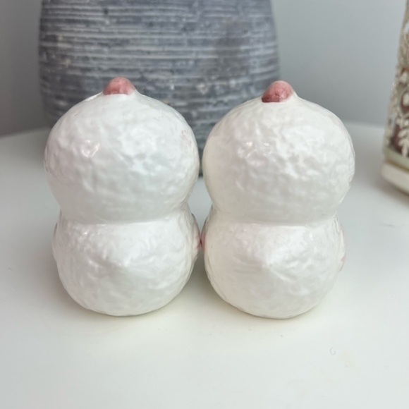 Vintage Pair of Chicken Fowl White Salt and Pepper Shakers - Picture 4 of 6